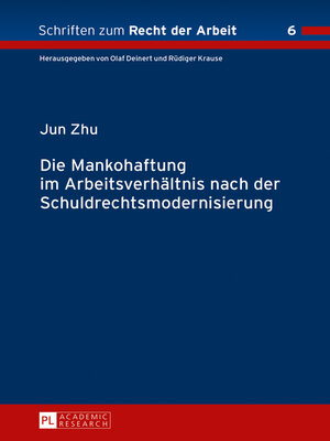 cover image of Die Mankohaftung im Arbeitsverhältnis nach der Schuldrechtsmodernisierung